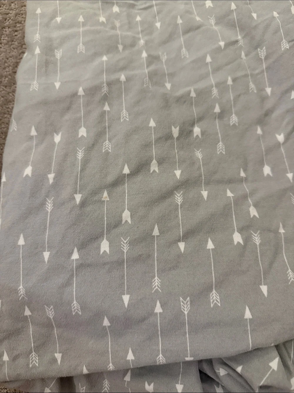 Gray Arrow & White Star Fitted Crib Sheets